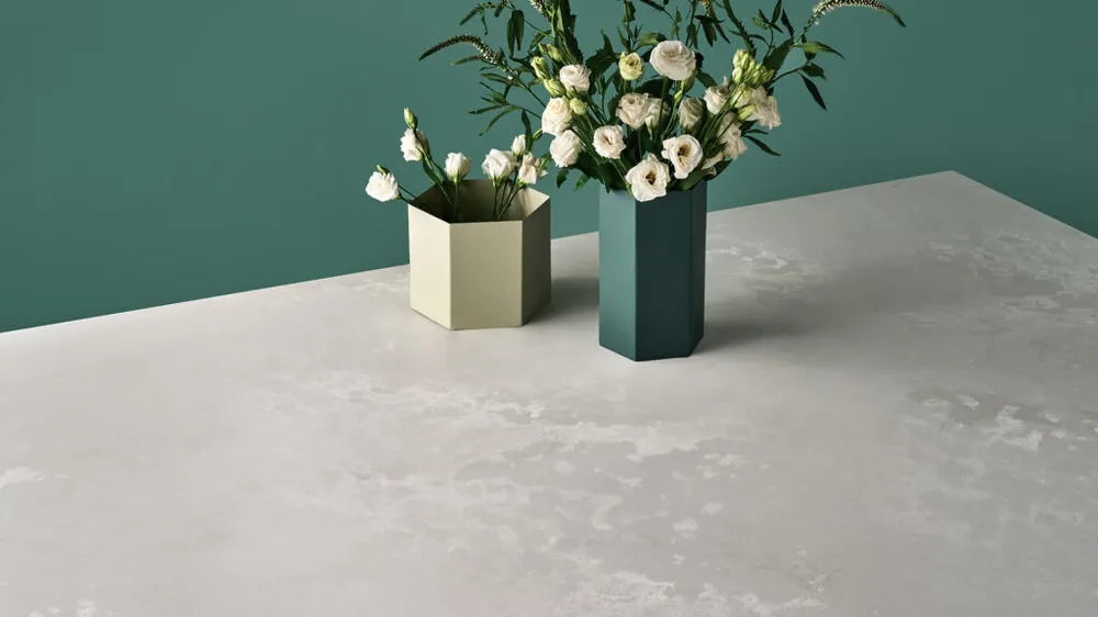 Cloudburst Concrete Caesarstone quartz installed countertop