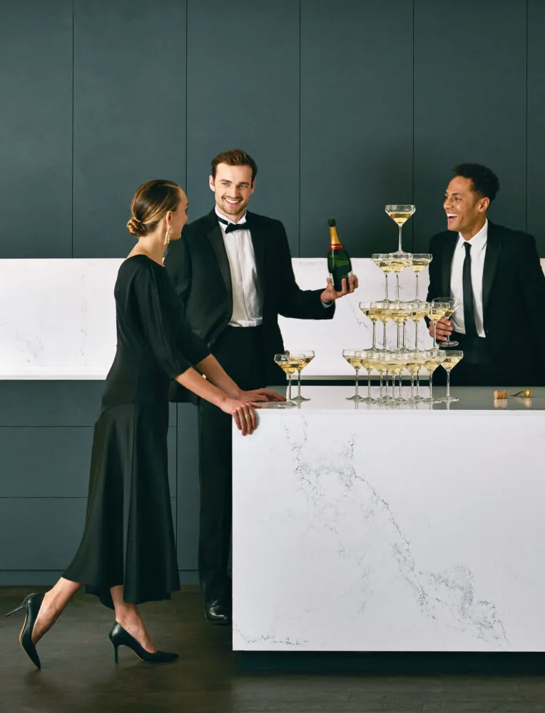 Empira White Caesarstone quartz installed countertop
