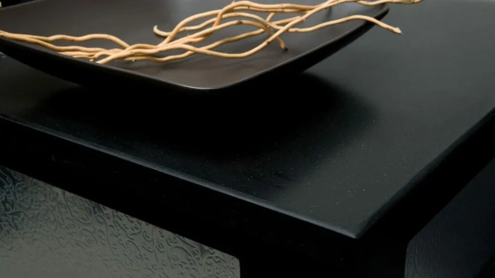 Jet Black Caesarstone quartz installed countertop