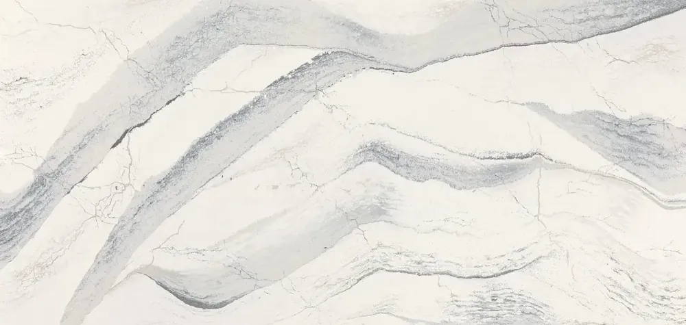 Windsor Brass Satin Ridge Cambria quartz waterfall edge