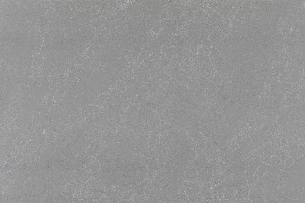 Ash Grey Daltile quartz / porcelain waterfall edge