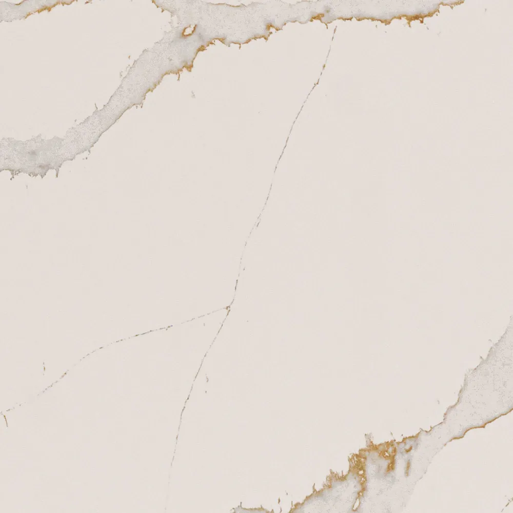 Calacatta Alabaster Daltile quartz / porcelain with hardware
