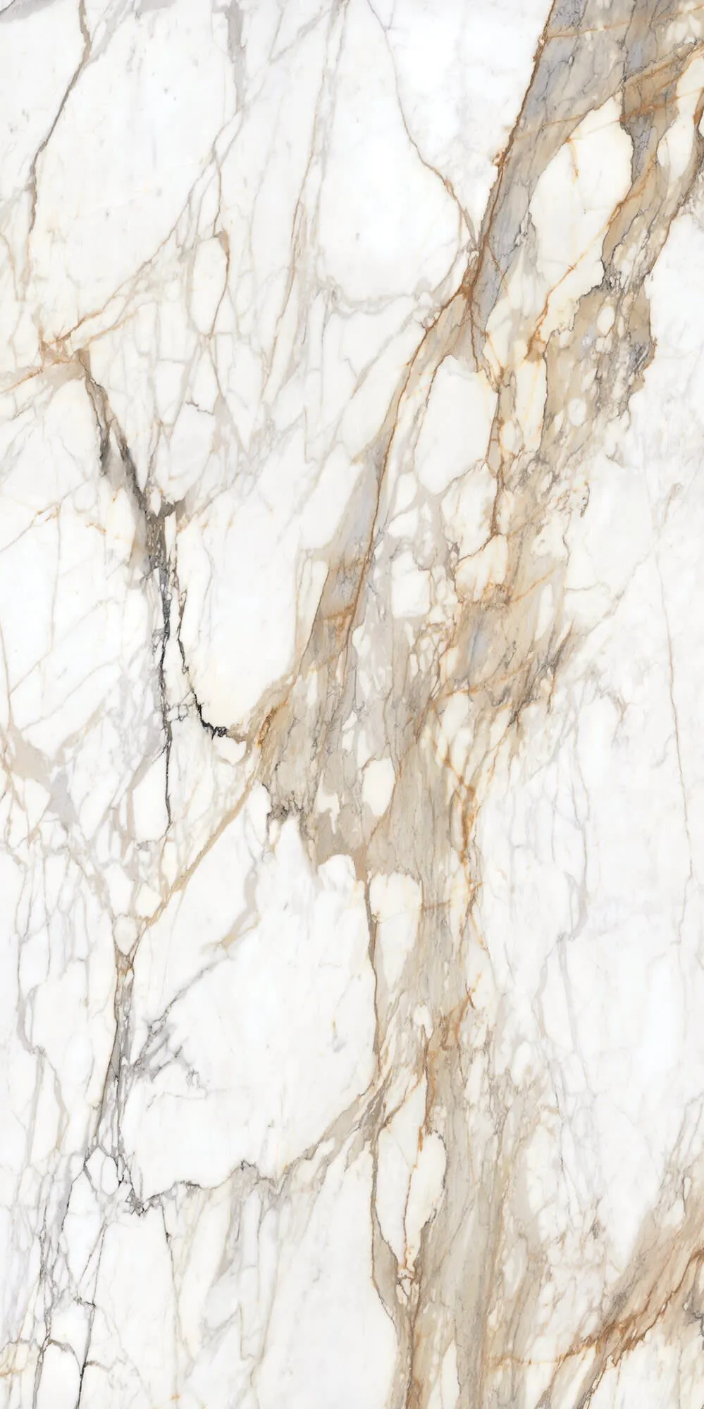 Calacatta Topaz Daltile quartz / porcelain waterfall edge