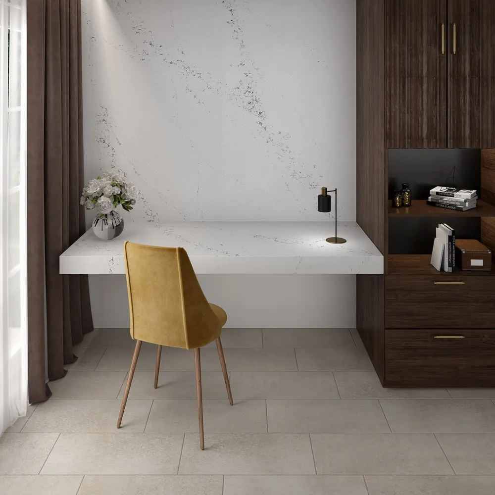Calacatta Villa Daltile quartz / porcelain with hardware