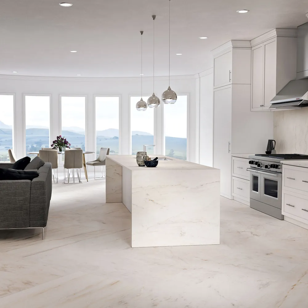 Moonstone Daltile quartz / porcelain with hardware
