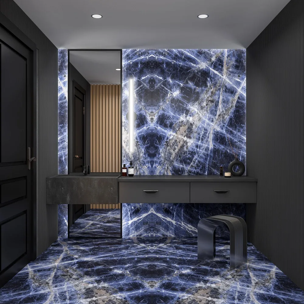 Sapphire Status Daltile quartz / porcelain installed countertop