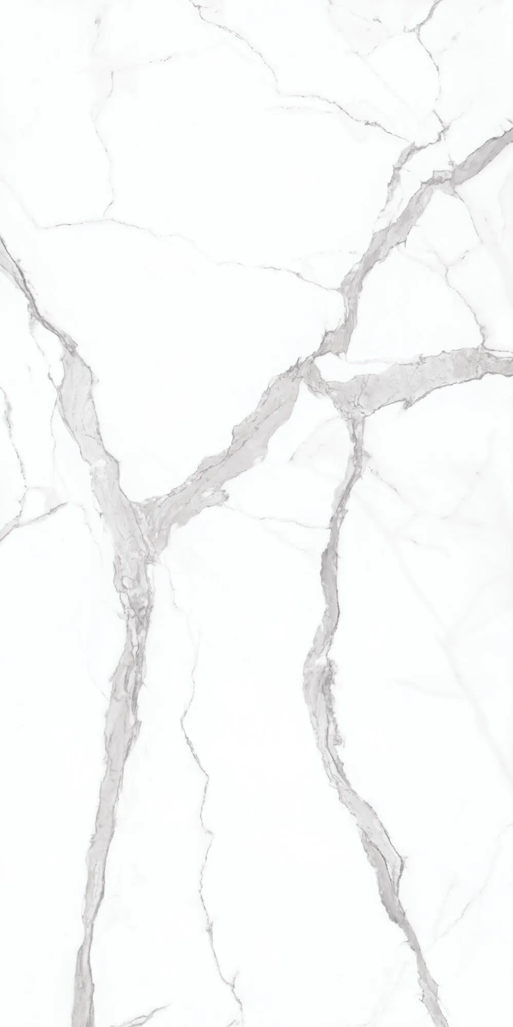 Statuario Daltile quartz / porcelain waterfall edge