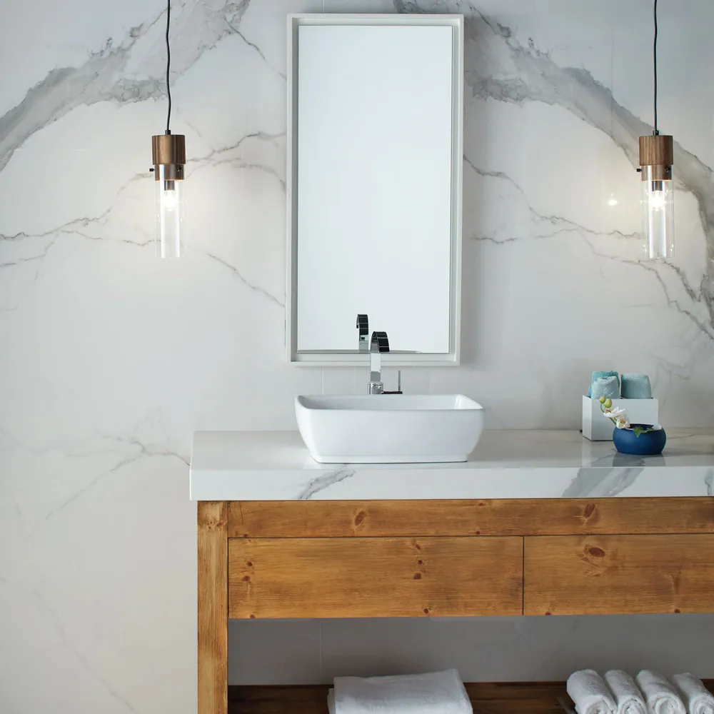 Statuario Daltile quartz / porcelain full slab