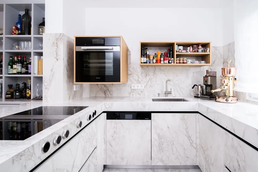 Arga Dekton sintered surface with hardware