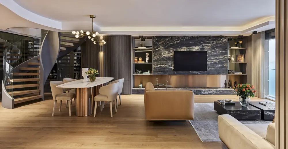Aura Dekton sintered surface with hardware