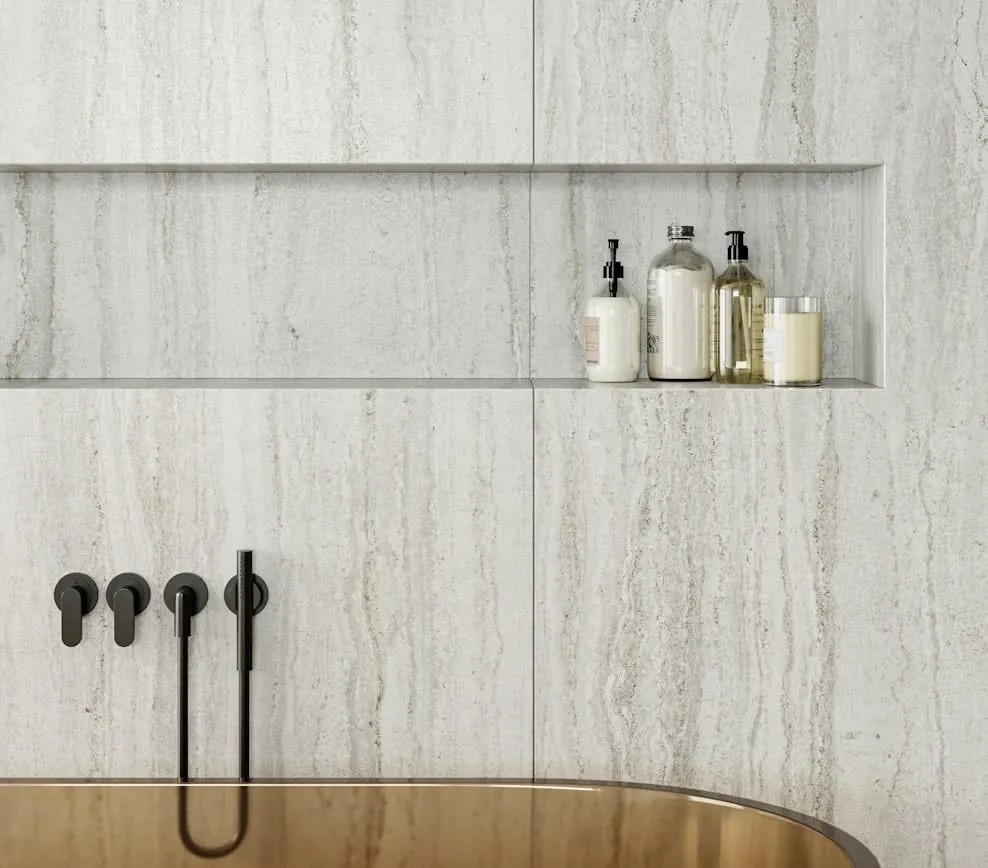 Trevi Dekton sintered surface with hardware
