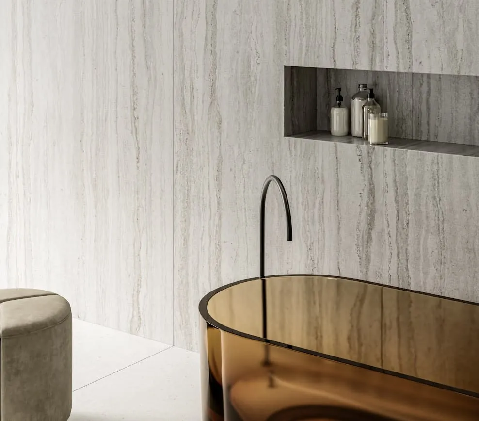 Trevi Dekton sintered surface waterfall edge