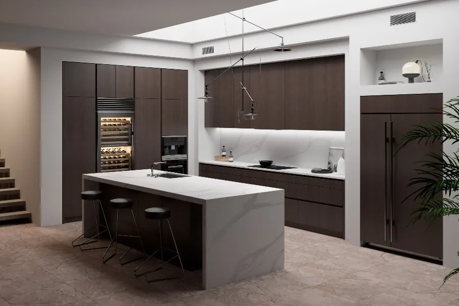 Calacatta Sol LX Hausys viatera quartz with hardware