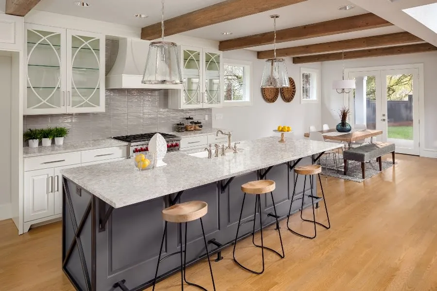 White Pearl LX Hausys viatera quartz installed countertop