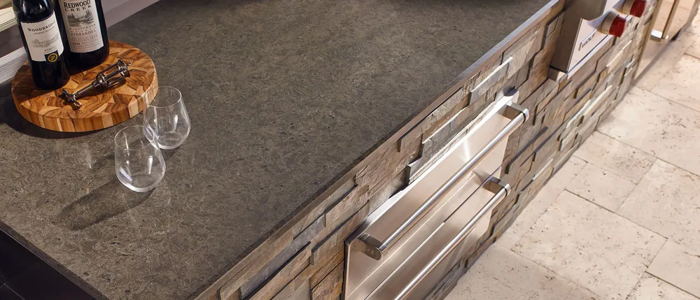 Babylon Gray - Concrete Finish MSI quartz installed countertop