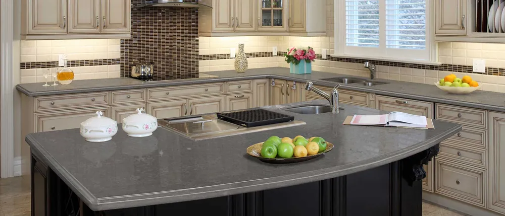 Babylon Gray - Concrete Finish MSI quartz with hardware