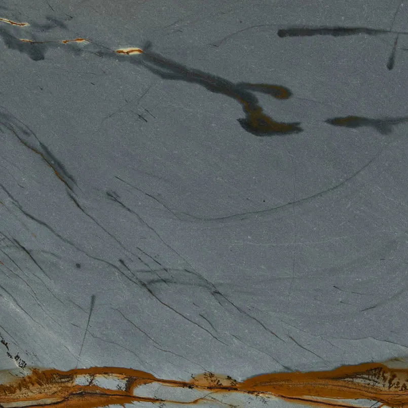 Blue Lava MSI quartzite waterfall edge