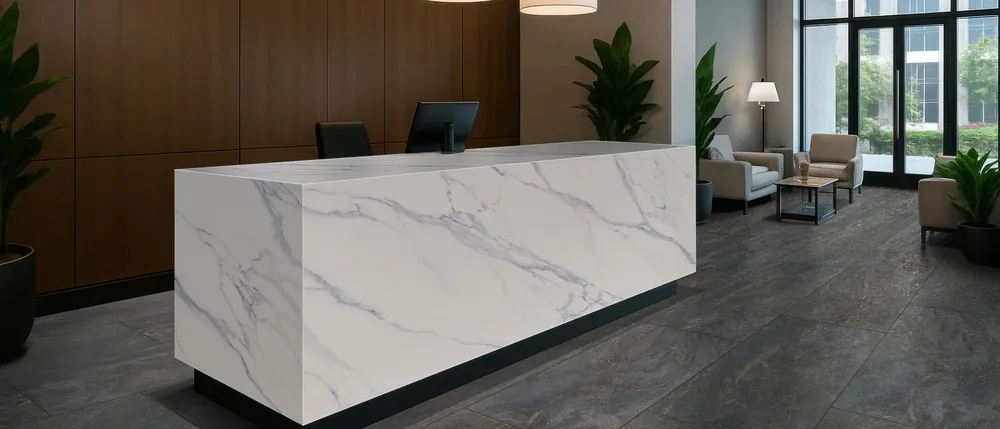 Calacatta Anava MSI quartz installed countertop