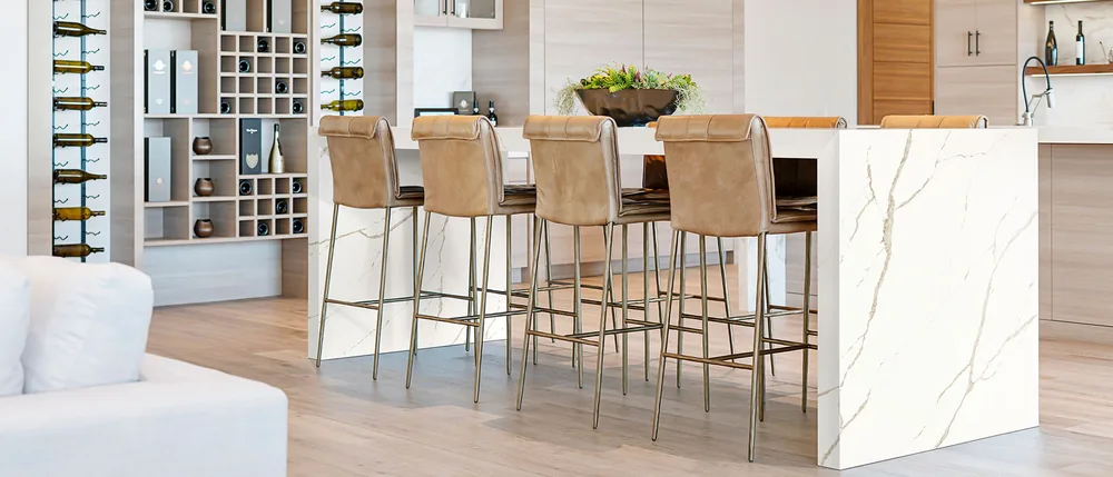 Calacatta Laza Oro MSI quartz installed countertop