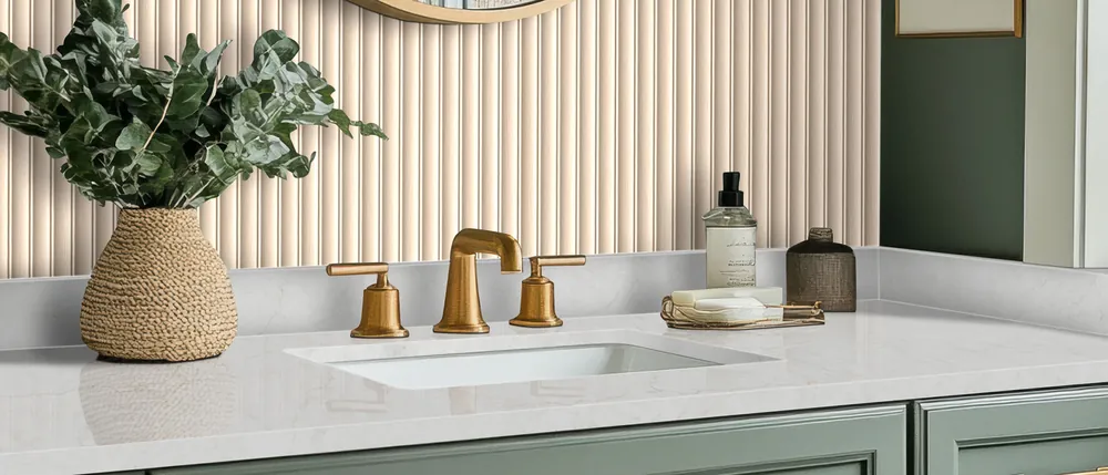 Calacatta Miraggio Cove MSI quartz waterfall edge