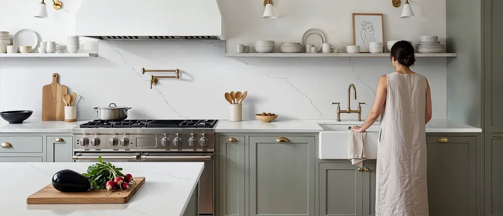 Calacatta Miraggio MSI quartz installed countertop