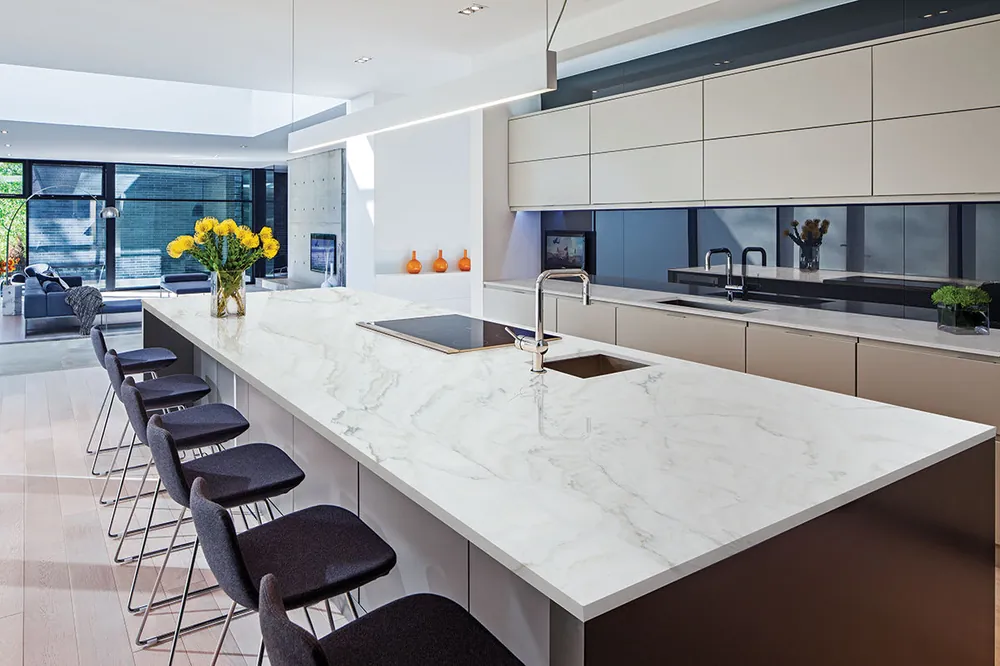 Calacatta Montreal MSI quartzite with hardware