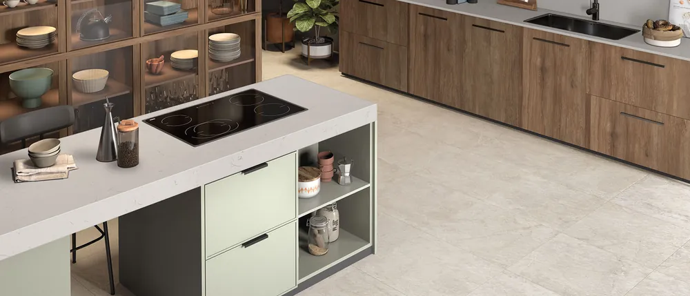 Carrara Trigato MSI quartz installed countertop