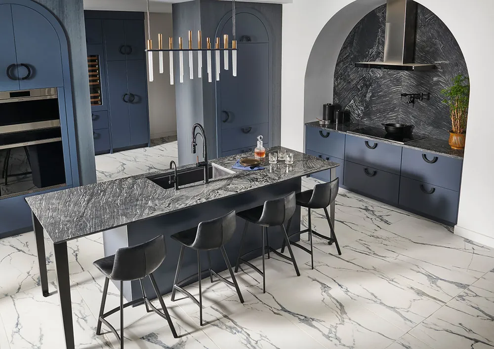 Cirrus Gray MSI quartzite installed countertop