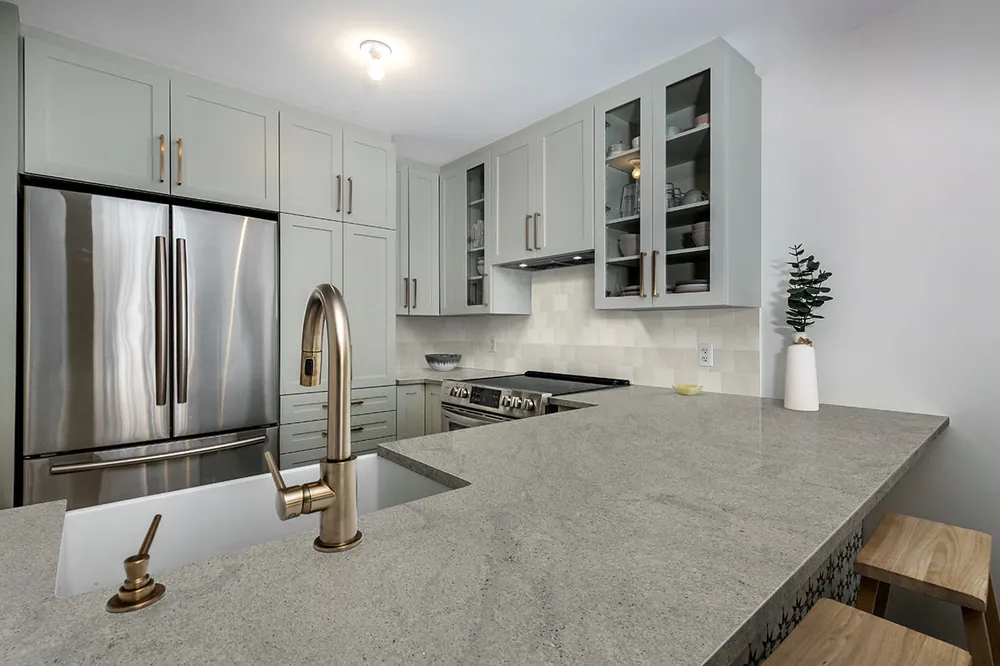 Colonial Ice MSI granite installed countertop