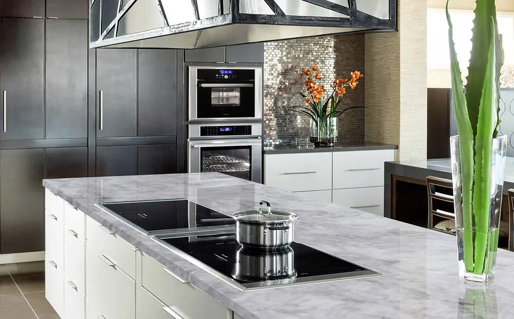 Cristallo MSI quartzite waterfall edge