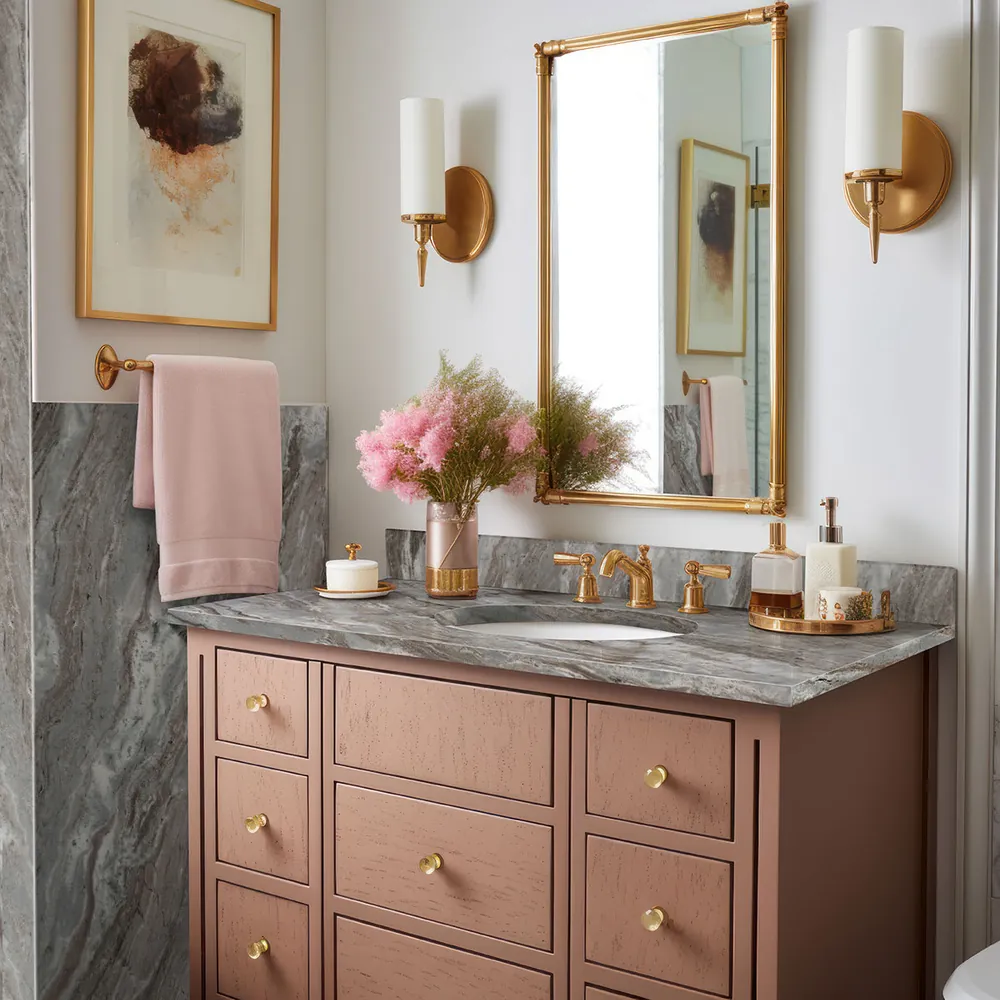 Fantasy Brown MSI marble waterfall edge