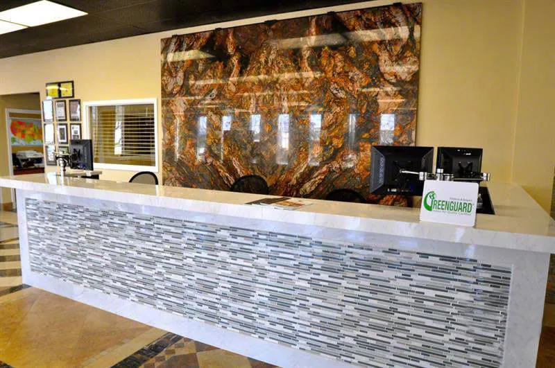 Fusion MSI quartzite waterfall edge