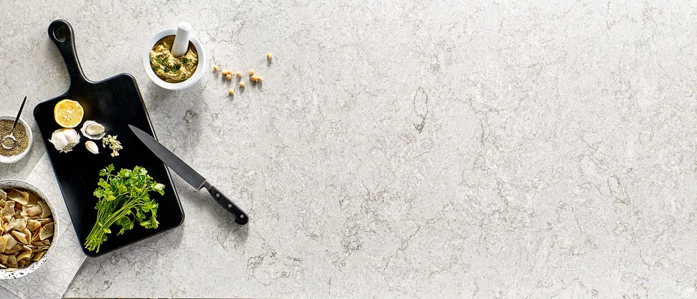 Gray Lagoon - Concrete Finish MSI quartz installed countertop