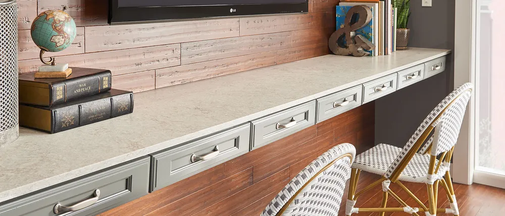 Gray Lagoon - Concrete Finish MSI quartz with hardware