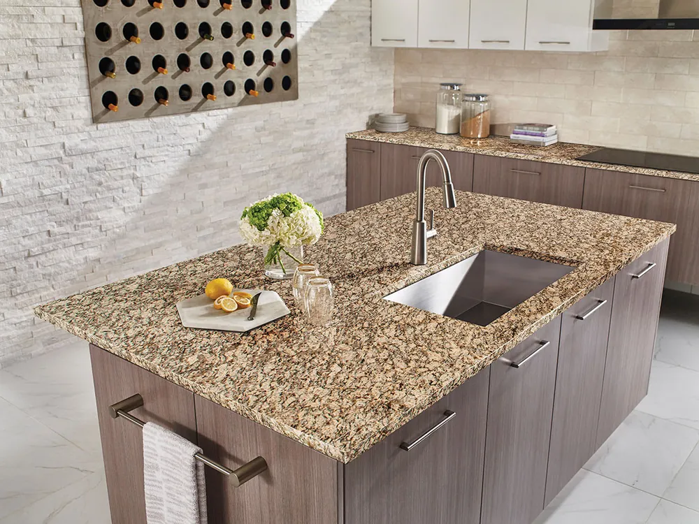 Santa Cecelia MSI granite installed countertop