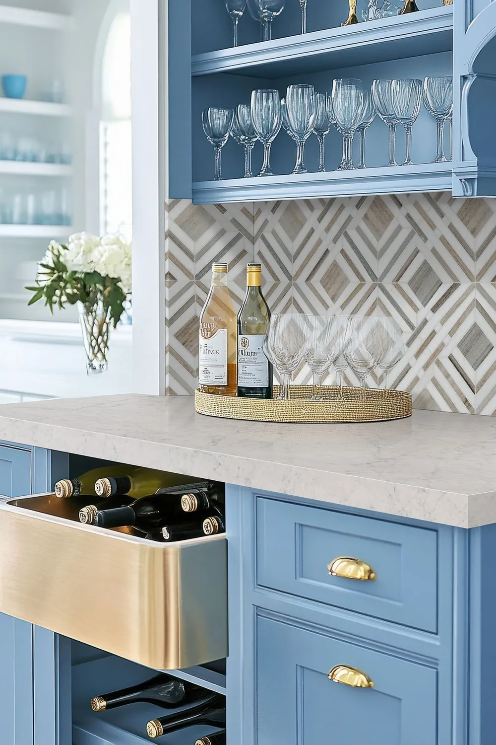 White Carrara MSI marble with hardware
