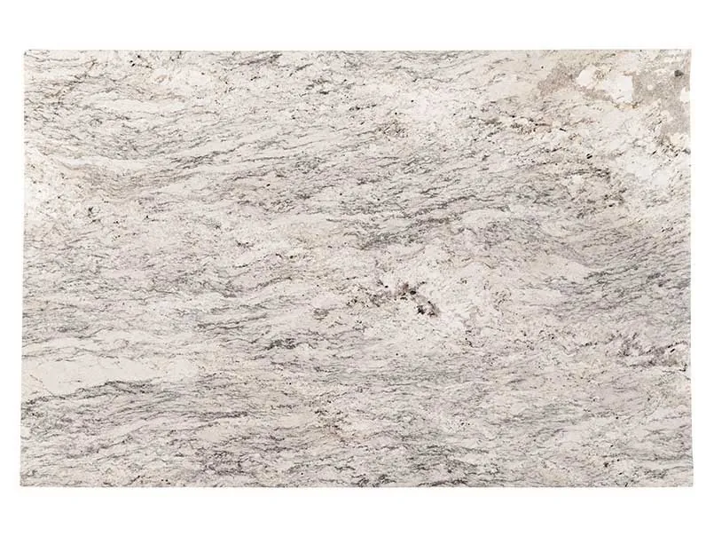 White Ornamental MSI granite waterfall edge