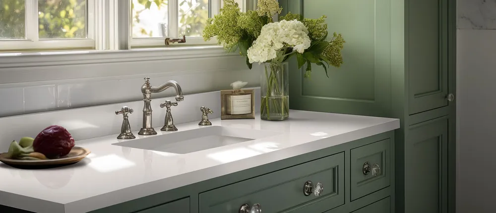 Lux Neolith sintered stone waterfall edge