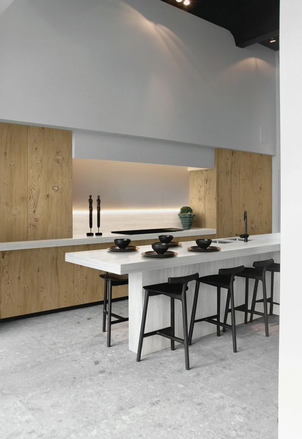 San Simone Neolith sintered stone waterfall edge