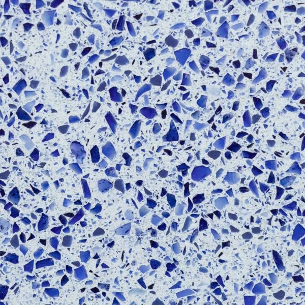 Pompeii Vetro Blu Quartz countertop slab