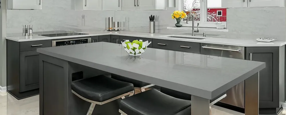 Organic White Raphael quartz installed countertop