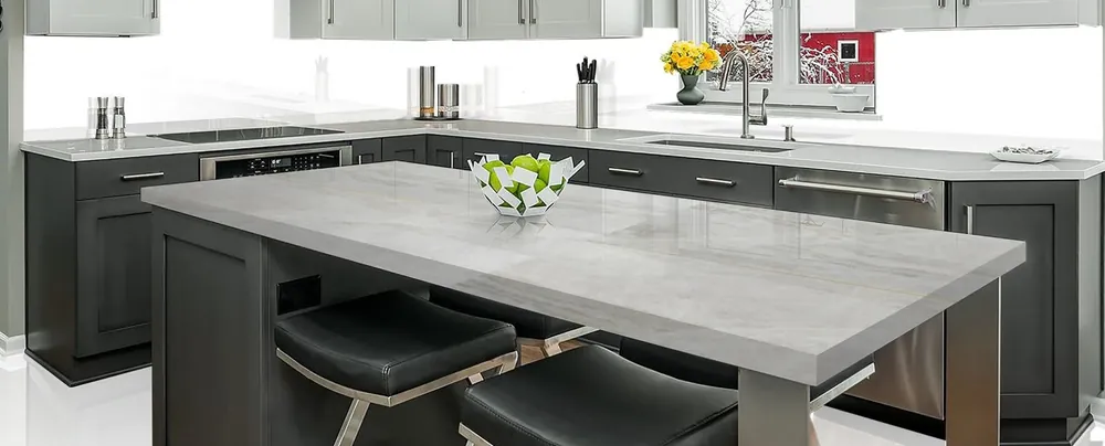 Taj Mahal Raphael quartz installed countertop