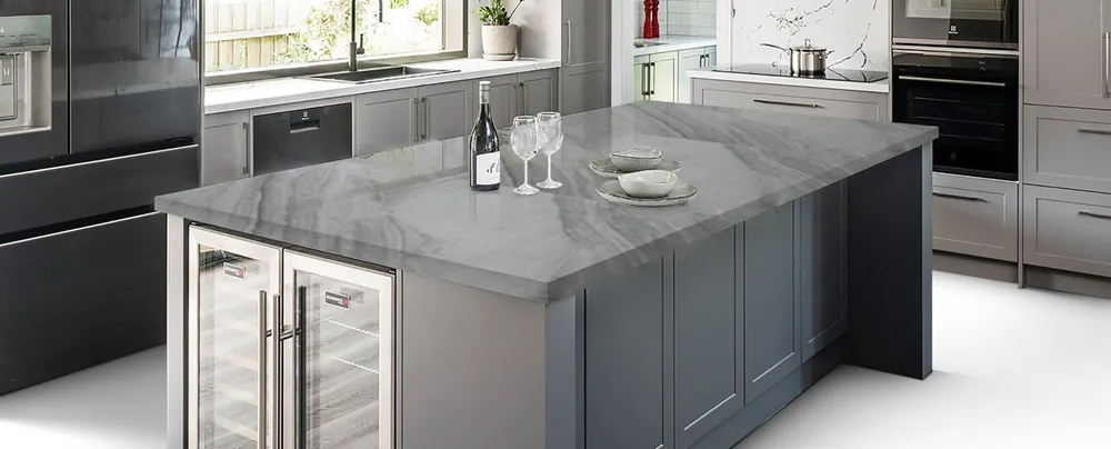 Titanium Raphael quartz installed countertop