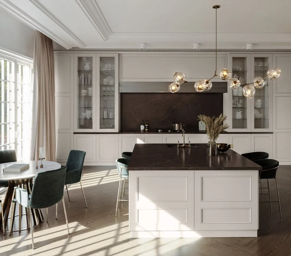 Chateau Brown Silestone quartz with hardware
