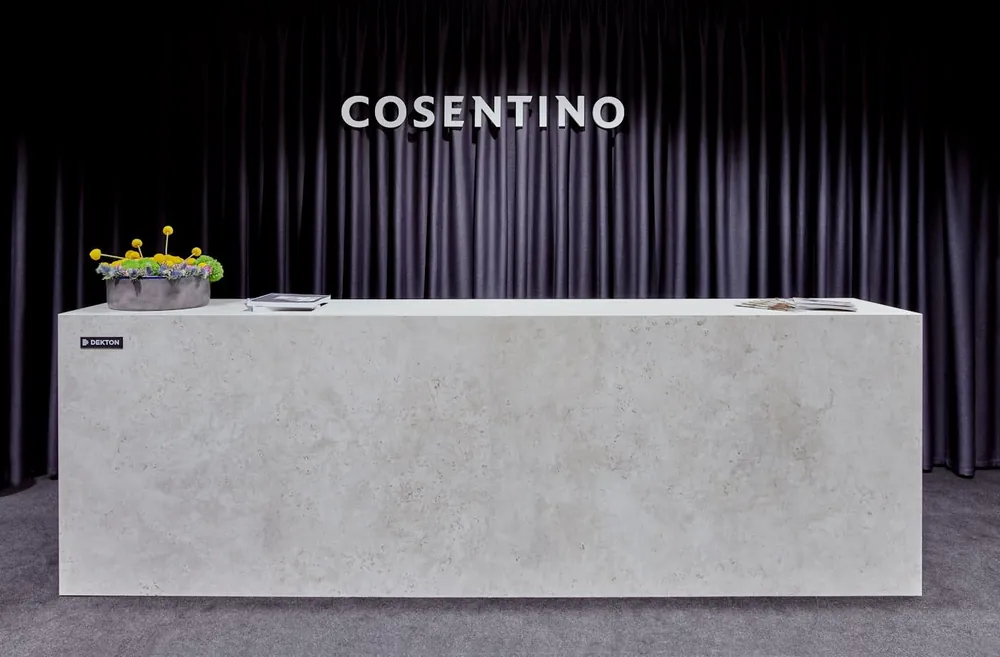 Cinder Craze Silestone quartz with hardware