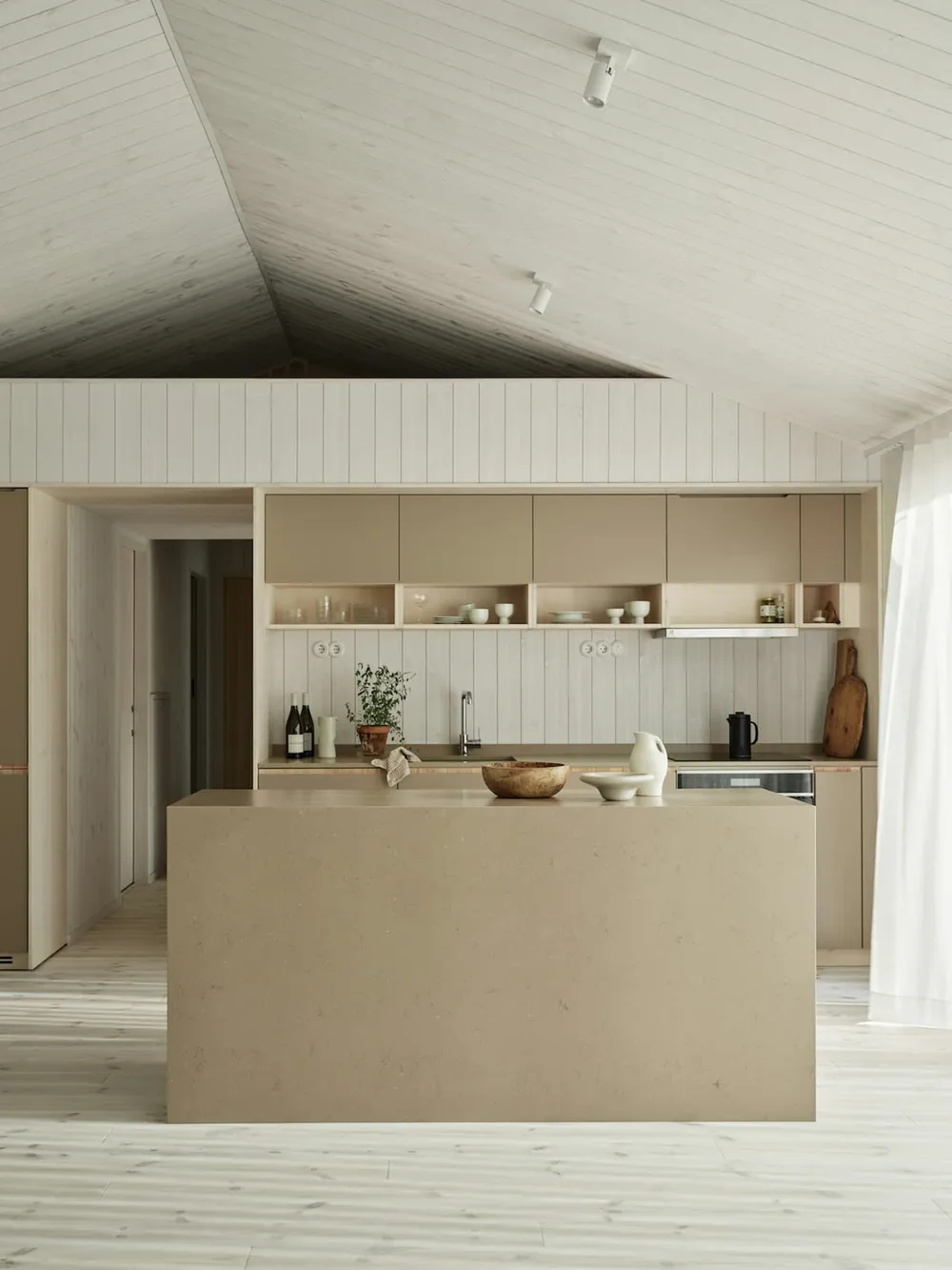 Coral Clay Color Silestone quartz with hardware