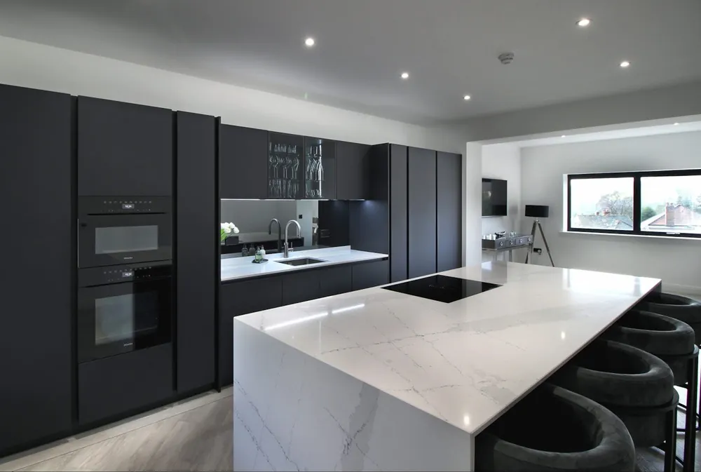 Ethereal Dusk Silestone quartz with hardware