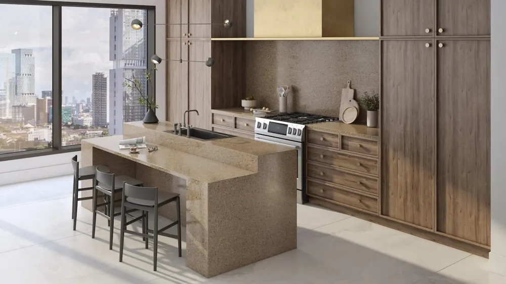 Sienna Ridge Silestone quartz with hardware