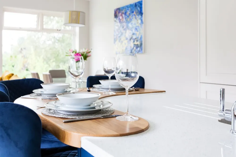 Stellar Snow Silestone quartz with hardware