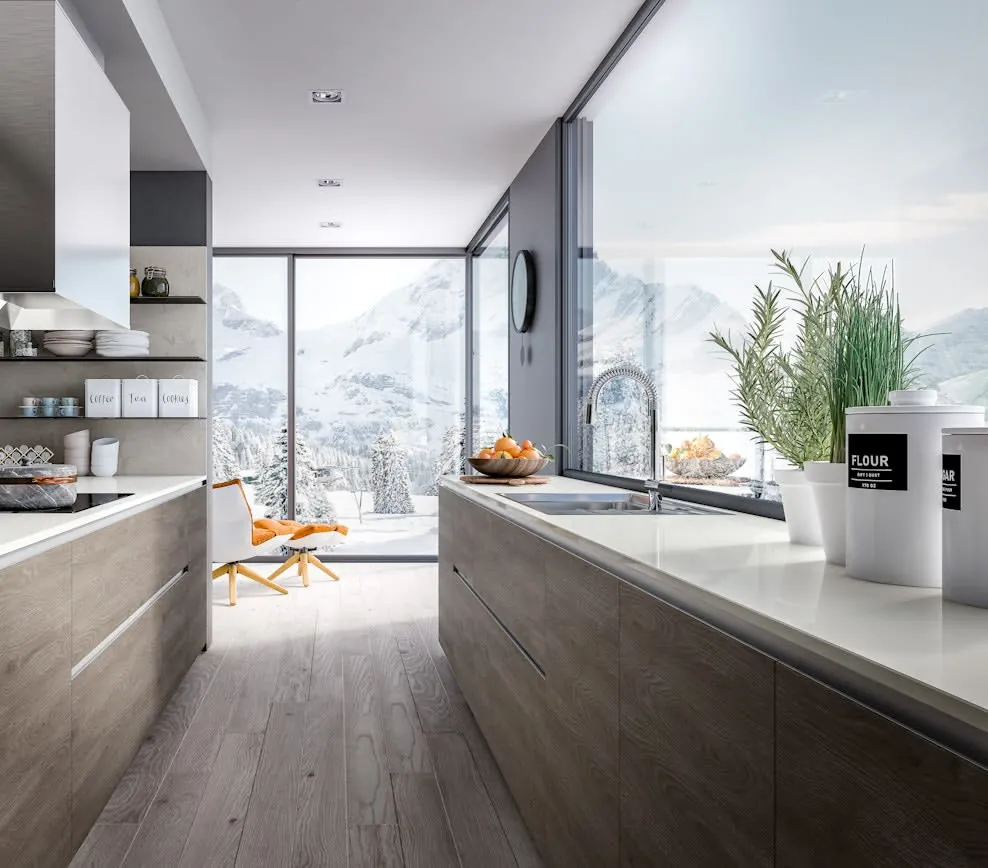 White Zeus Silestone quartz installed countertop